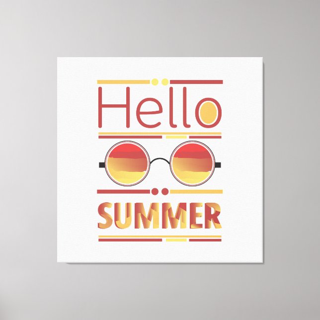 Toile Tee-shirt avec lunettes de soleil Hello Summer Ret (Recto)