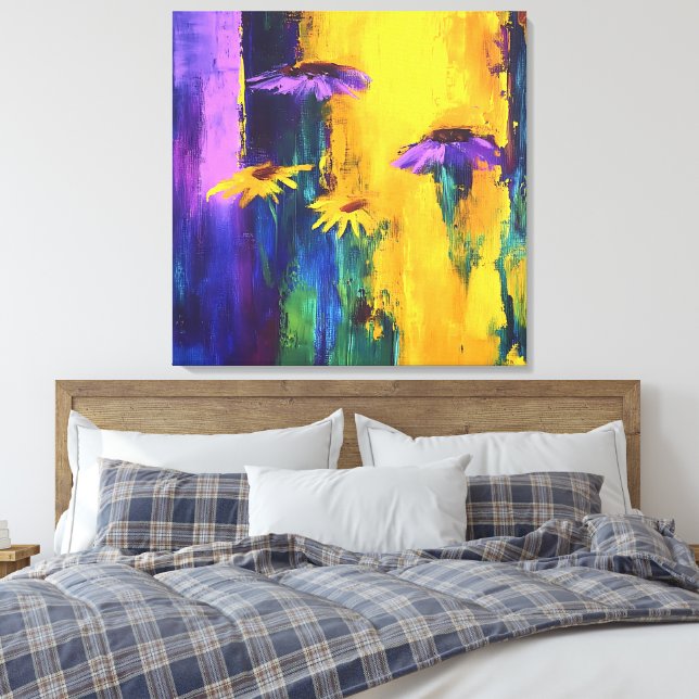 Toile Teintes vives - Abstrait peinture florale (Insitu(Chambre))