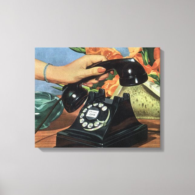 Toile Téléphone rétro avec cadran Rotary, affaires Vinta (Recto)