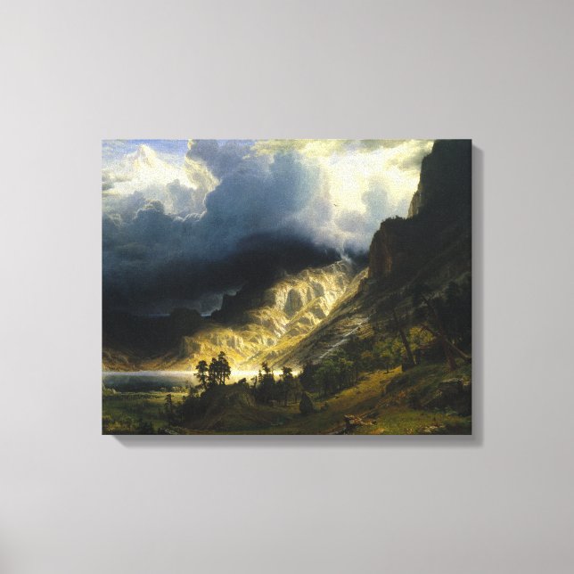 Toile Tempête dans les montagnes Rocheuses Bierstadt (Recto)