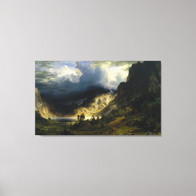 Toile Tempête dans les montagnes Rocheuses Bierstadt (Recto)