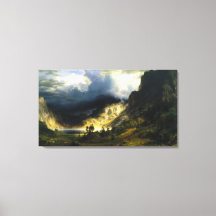 Toile Tempête de Bierstadt dans les montagnes rocheuses