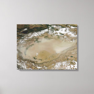 Toile Tempête de poussière dans le désert de Taklimakan,