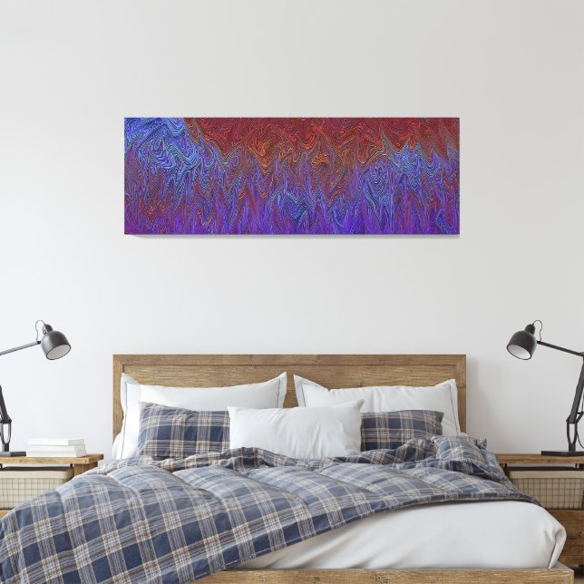 Toile "Tempête neurale" Abstraite" Bleu rouge (Insitu(Chambre))