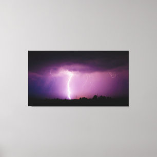 Toile Tempête pourpre de foudre de ciel