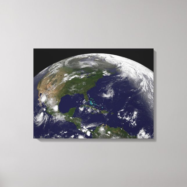 Toile Tempêtes Tropicales Sur La Planète Terre. (Recto)