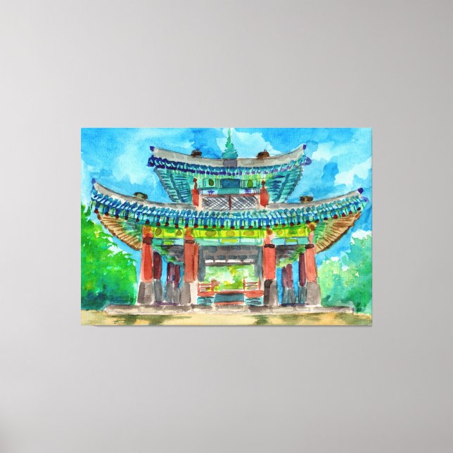 Toile Temple bouddhiste coréen (Recto)