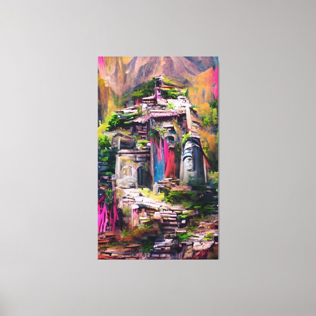 Toile Temple - Colorful Abstrait Peinture Canvas Imprime (Recto)