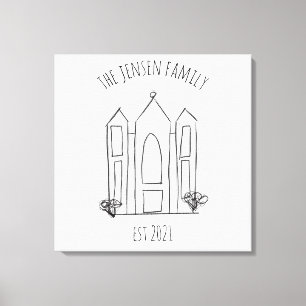 Toile Temple mormon simple moderne LDS Salt Lake City