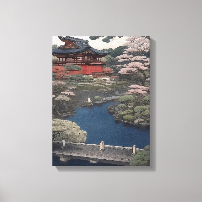 Toile Temple on the river - Japan (Recto)