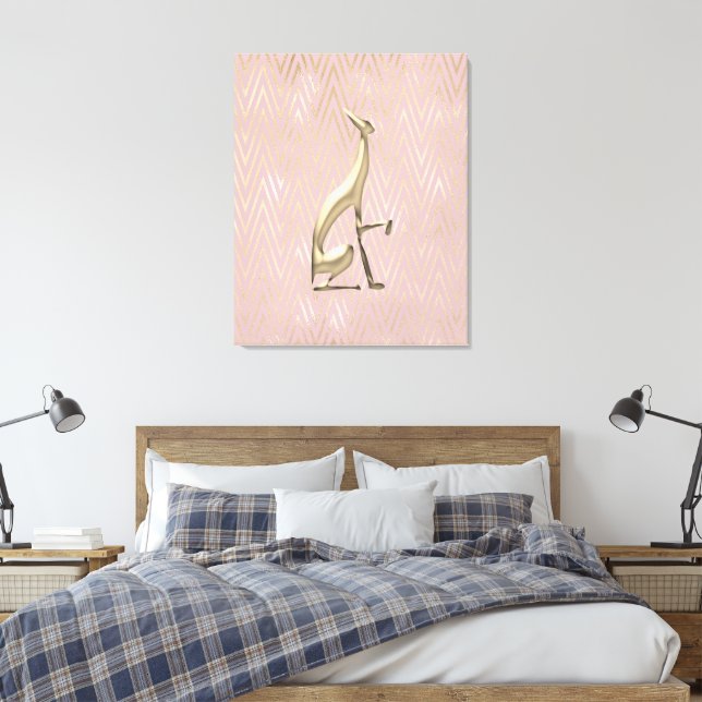 Toile tendue Art déco gris rose gold (Insitu(Chambre))