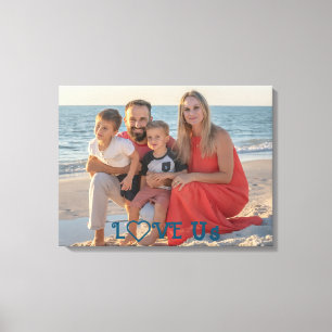 Toile tendue avec photo de famille "AIMEZ-NOUS"