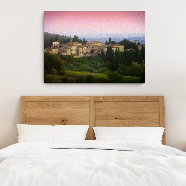 Toile tendue effet aquarelle Toscane Italie (Créateur téléchargé)