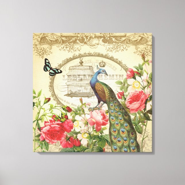 Toile tendue Peacock vintage (Recto)