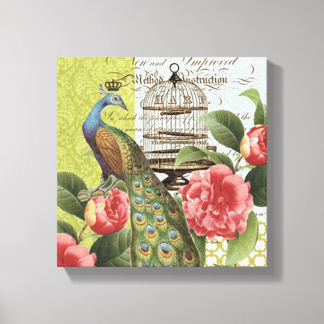 Toile tendue Peacock Vintage moderne (Recto)