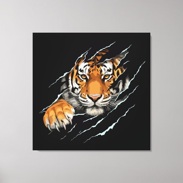 Toile tendue sur châssis décoration murale Tigre (Recto)