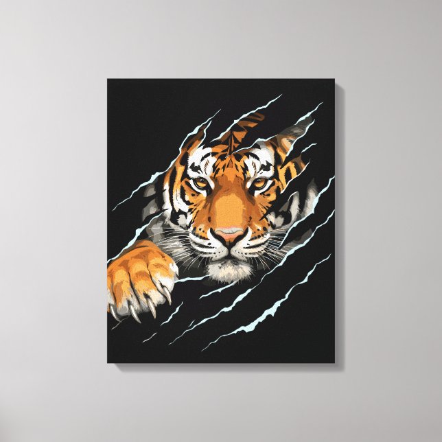 Toile tendue sur châssis décoration murale Tigre (Recto)