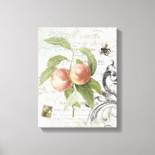 Toile tendue vintage de Pêche Botanique