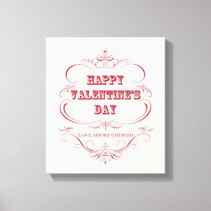 Toile tendue vintage Heureuse Sainte-Valentin
