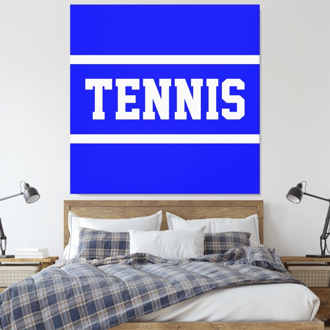 Toile TENNIS Athlétique Bleu Clair Rayures Blanches (Insitu(Chambre))
