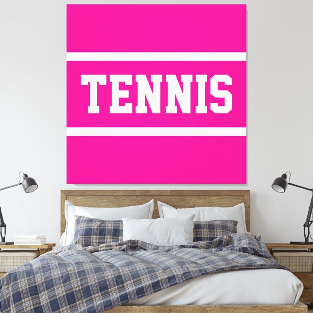 Toile TENNIS Athlétique Rose Clair Blanc Rayures (Insitu(Chambre))