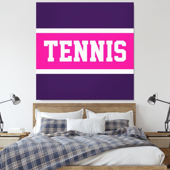 Toile TENNIS Fun Bold Athlétique Violet Rose Blanc Rayur (Insitu(Chambre))