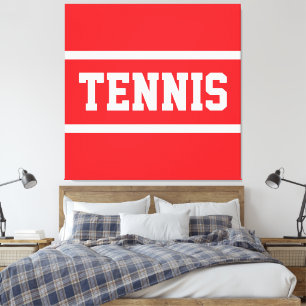 Toile TENNIS Sport Athlétique Rayures Rouge Blanc Brilla