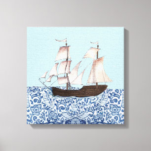 Toile Tenture de bateau de navigation, art de bateau de