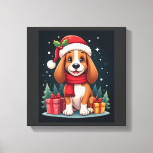 Toile Tenues de Noël pour chien Basset Hound Chapeau de 