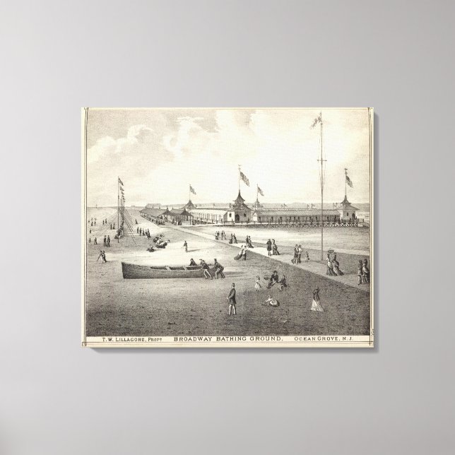 Toile Terrain de baignade de Broadway, Ocean Grove, NJ (Recto)