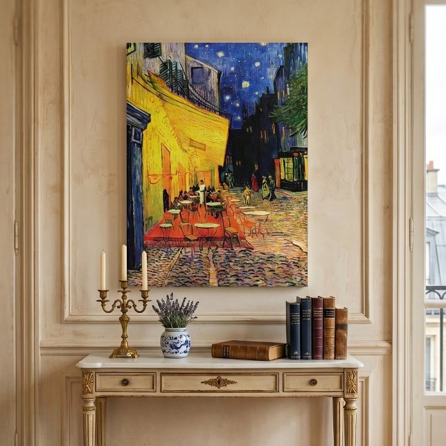 Toile Terrasse de café la nuit par Vincent van Gogh (Cafe Terrace on the Place du Forum by Vincent van Gogh is a vintage post impressionism painting.)