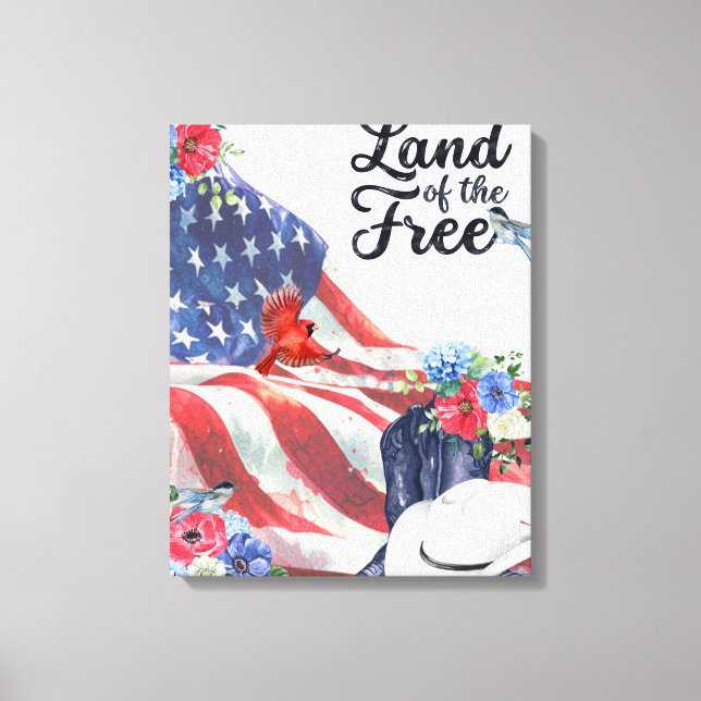Toile Terre de l'eau libre drapeau aquarelle/chapeau/bot (Recto)