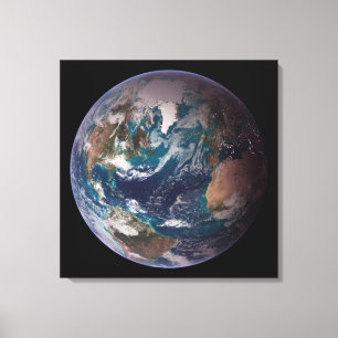 Toile Terre de marbre bleu (hémisphère occidental)