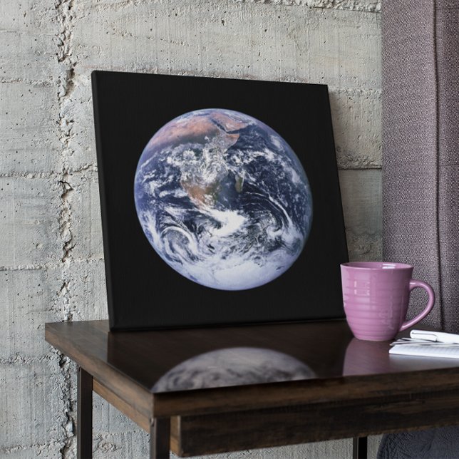 Toile Terre de Marbre Bleu sur Fond Noir (Créateur téléchargé)