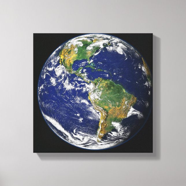 Toile Terre entière montrant l'hémisphère occidental (Recto)
