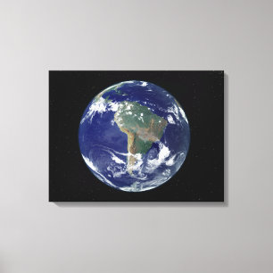 Toile Terre entièrement éclairée centrée sur l'Amérique