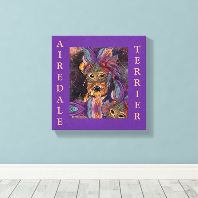 TOILE TERRIER AIREDALE   (Insitu (Plancher de Bois))