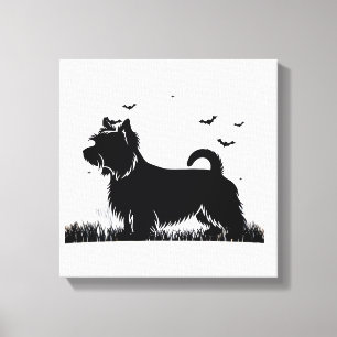 Toile Terrier Soyeux Chien � Halloween Lune Silhouette C