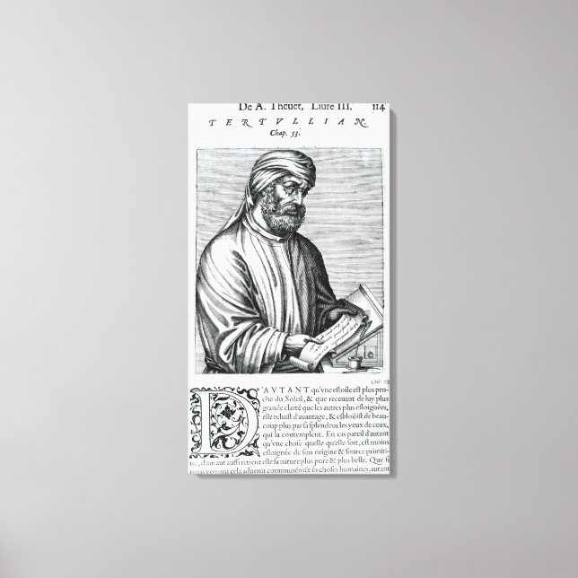 Toile Tertullian, illustration de Andre Thevet (Recto)