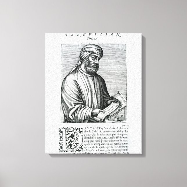 Toile Tertullian, illustration de Andre Thevet (Recto)