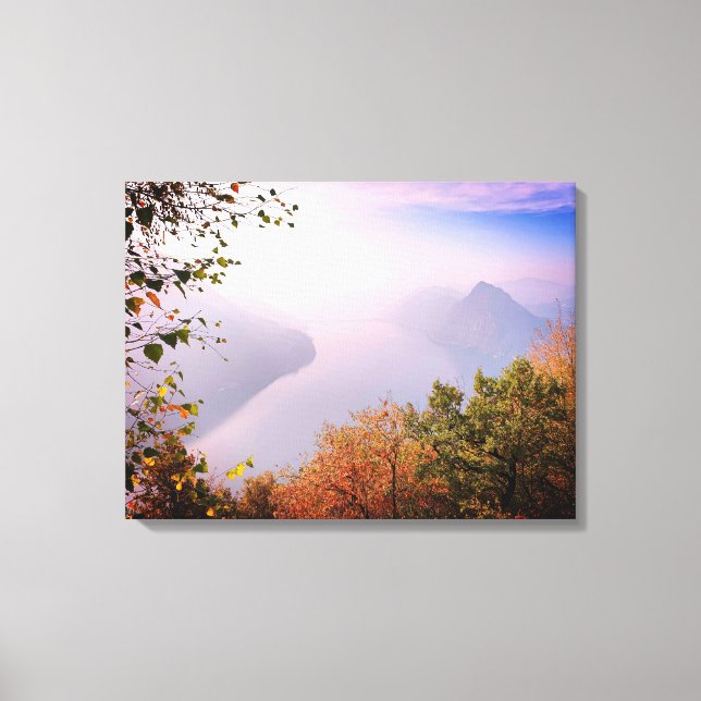 Toile Tessin, Suisse : Vue depuis Monte Bre (Recto)