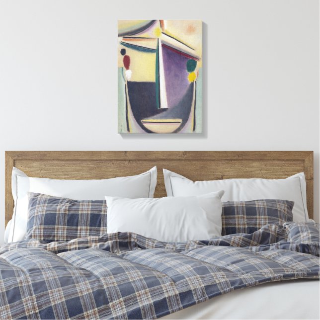 Toile Tête Abstraite, Noir-Jaune-Violet (Insitu(Chambre))