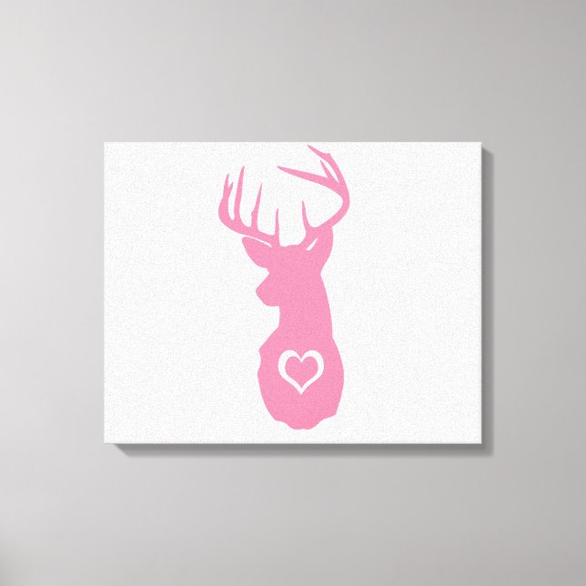 TOILE TÊTE DE CERF HIPSTER AVEC LES COEURS (Recto)