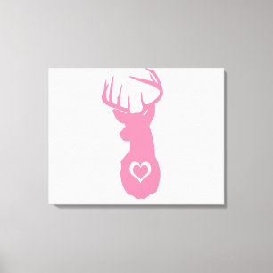 TOILE TÊTE DE CERFS COMMUNS DE HIPPIE AVEC DES COEURS