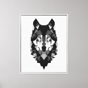 Toile Tête de loup géométrique