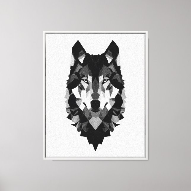 Toile Tête de loup géométrique (Recto)