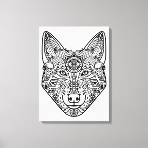 Toile Tête de loup inspirée 6