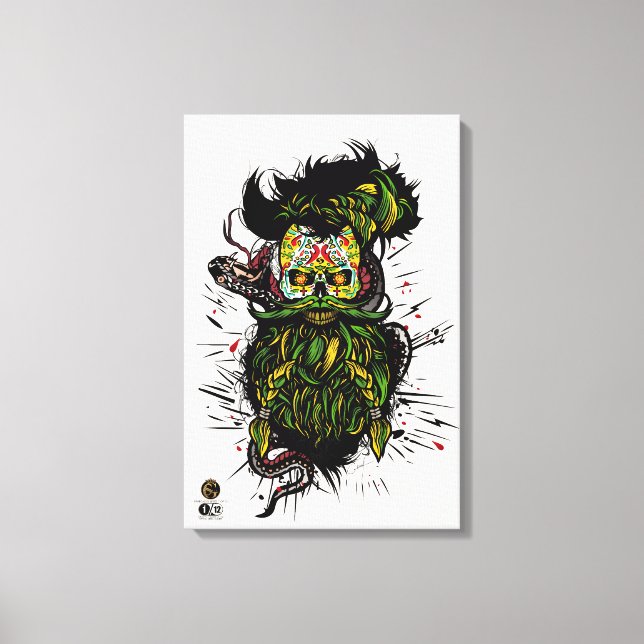 Toile Tête de mort hipster skulls mexicaine serpent tatt (Recto)