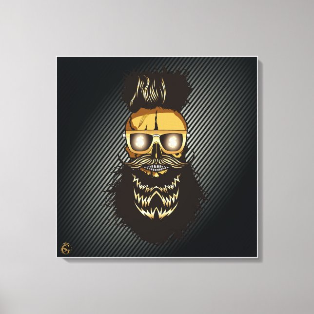 Toile Tête de mort punk hipster G-skulls crâne dollars (Recto)