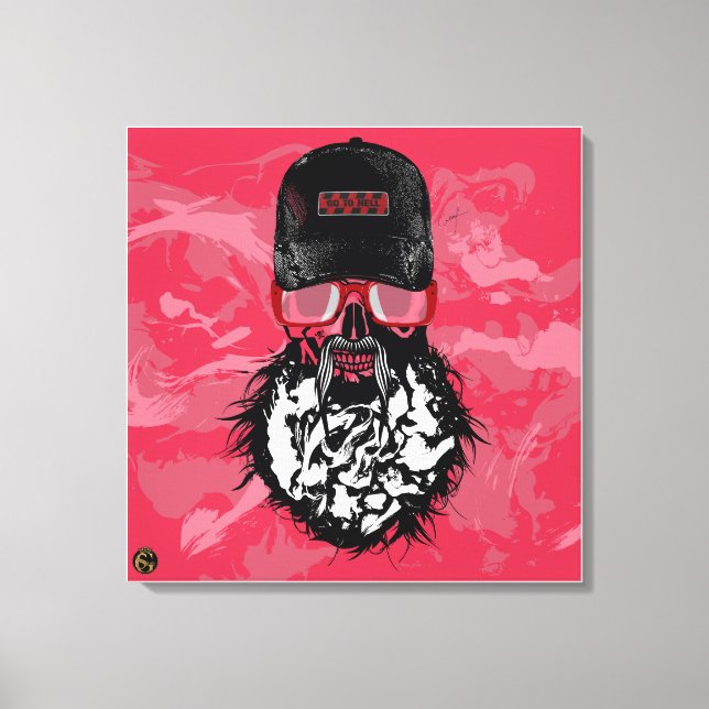 Toile Tête de mort punk hipster G-skulls crâne goto hell (Recto)